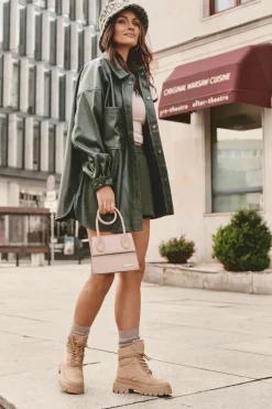 Damskie Trapery Botki Ocieplane Na Platformie I Płaskim Obcasie Big Star MM274340 Beżowe