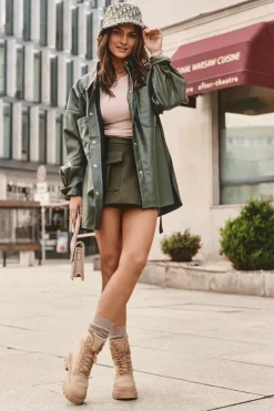 Damskie Trapery Botki Ocieplane Na Platformie I Płaskim Obcasie Big Star MM274340 Beżowe