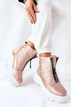 Damskie Trapery Botki Złote Echowen