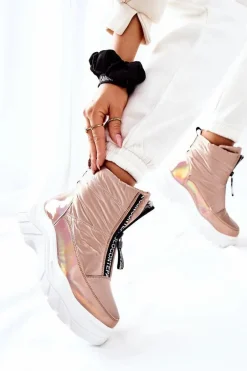 Damskie Trapery Botki Złote Echowen