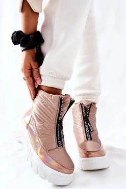 Damskie Trapery Botki Złote Echowen