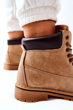 Damskie Trapery Ocieplane Beżowe Crush