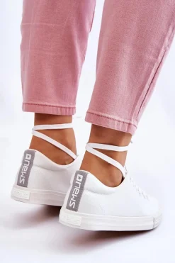 Damskie Wiązane Klasyczne Trampki Białe Eleya