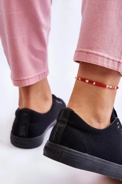 Damskie Wiązane Klasyczne Trampki Czarne Eleya