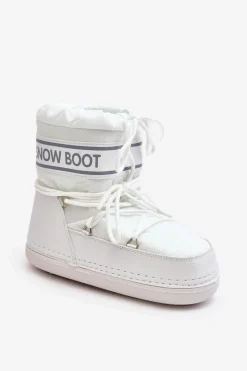 Damskie Wiązane Śniegowce Białe Soia