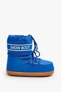 Damskie Wiązane Śniegowce Niebieskie Soia