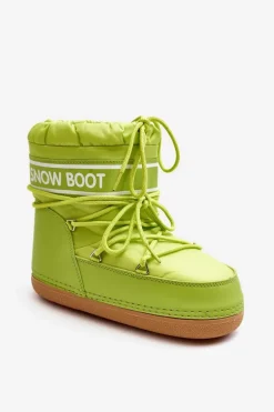 Damskie Wiązane Śniegowce Oliwkowe Soia