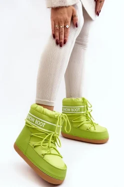 Damskie Wiązane Śniegowce Oliwkowe Soia