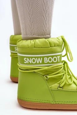 Damskie Wiązane Śniegowce Oliwkowe Soia