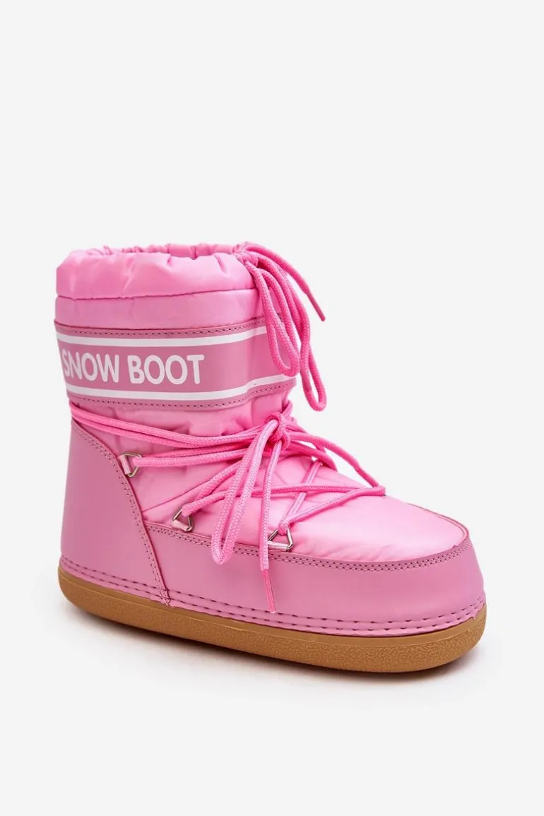 Damskie Wiązane Śniegowce Różowe Soia