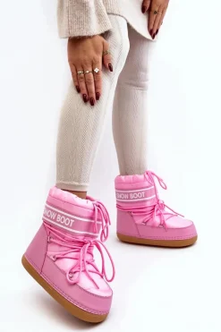 Damskie Wiązane Śniegowce Różowe Soia