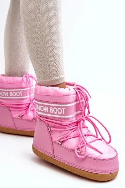 Damskie Wiązane Śniegowce Różowe Soia