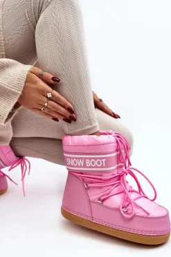 Damskie Wiązane Śniegowce Różowe Soia