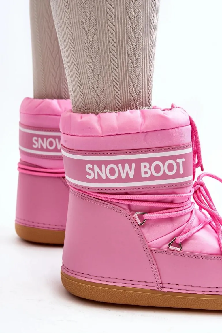 Damskie Wiązane Śniegowce Różowe Soia