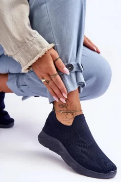 Damskie Wsuwane Buty Sportowe Granatowe Claris