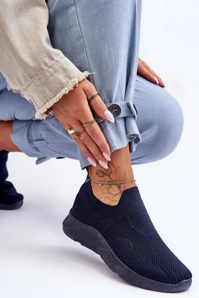 Damskie Wsuwane Buty Sportowe Granatowe Claris