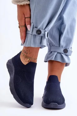 Damskie Wsuwane Buty Sportowe Granatowe Claris