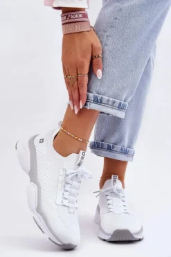 Damskie Wsuwane Buty Sportowe Memory Foam System Big Star LL274A142 Białe