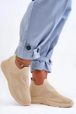 Damskie Wsuwane Buty Sportowe Beżowe Claris