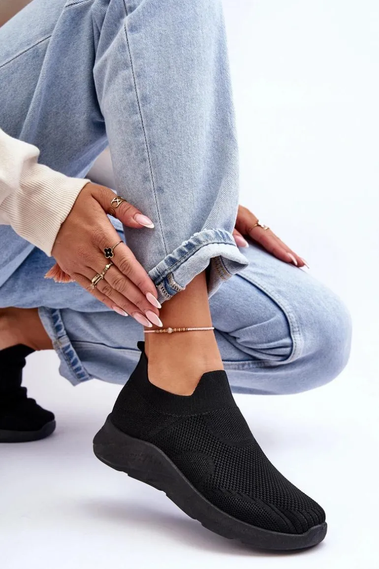 Damskie Wsuwane Buty Sportowe Czarne Claris