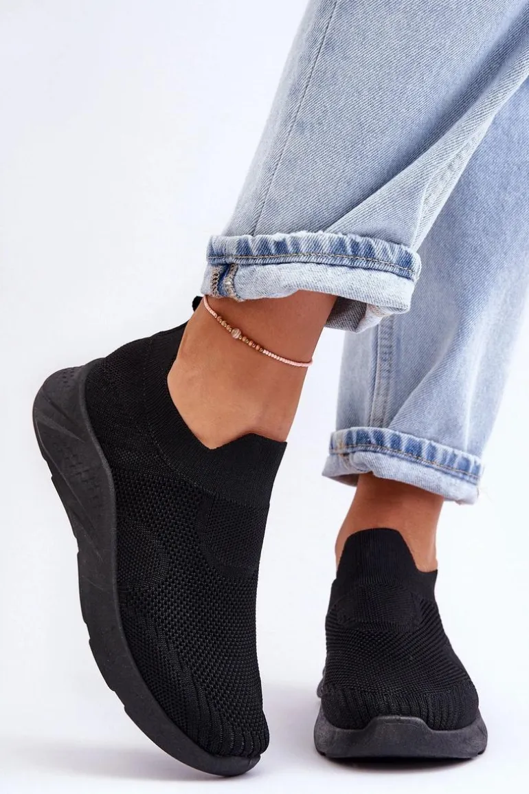 Damskie Wsuwane Buty Sportowe Czarne Claris