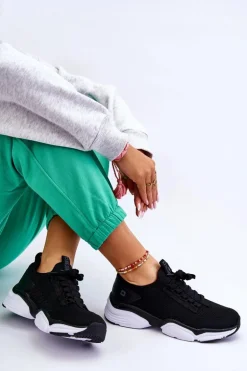 Damskie Wsuwane Buty Sportowe Memory Foam System Big Star LL274A146 Czarne