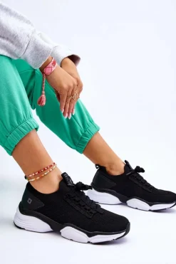 Damskie Wsuwane Buty Sportowe Memory Foam System Big Star LL274A146 Czarne