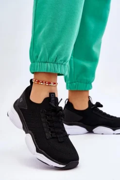 Damskie Wsuwane Buty Sportowe Memory Foam System Big Star LL274A146 Czarne