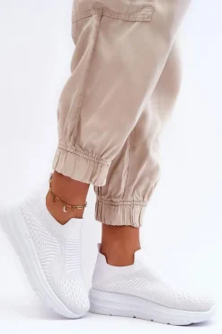 Damskie Wsuwane Buty Sportowe Białe Ferive