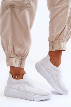 Damskie Wsuwane Buty Sportowe Białe Ferive