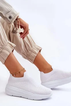 Damskie Wsuwane Buty Sportowe Białe Ferive