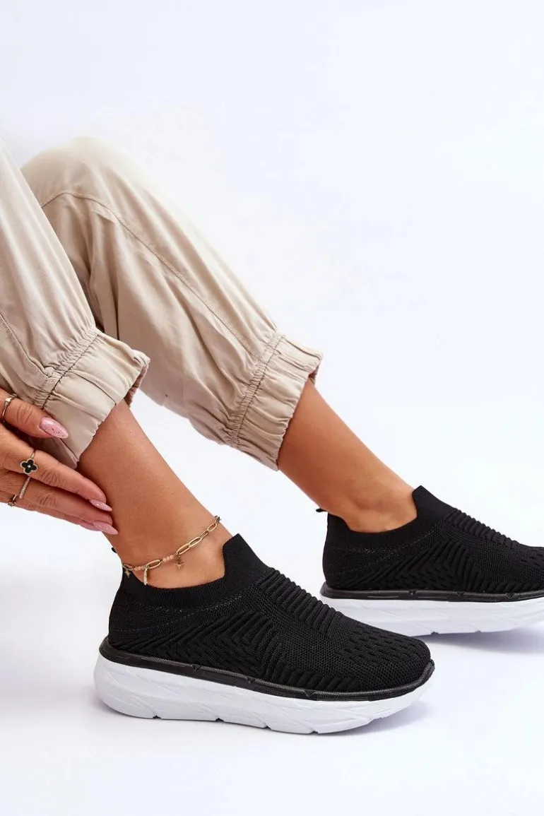 Damskie Wsuwane Buty Sportowe Czarne Ferive