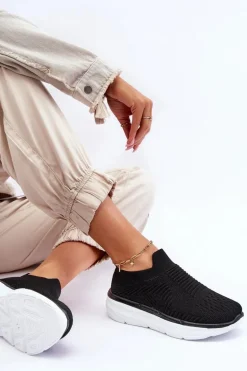 Damskie Wsuwane Buty Sportowe Czarne Ferive