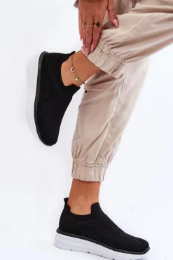 Damskie Wsuwane Buty Sportowe Czarne Ferive