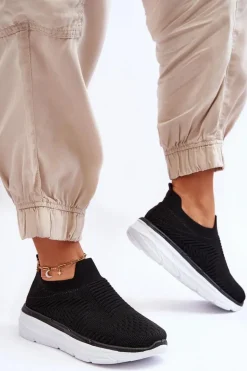 Damskie Wsuwane Buty Sportowe Czarne Ferive