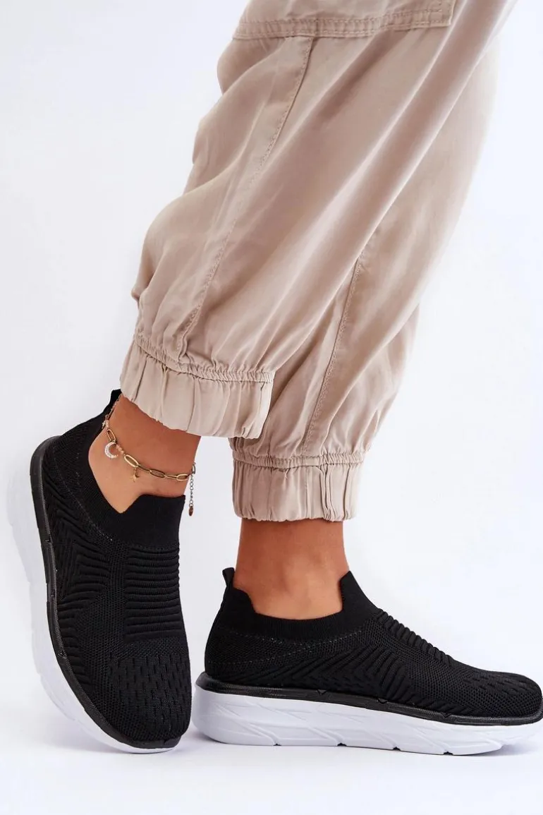 Damskie Wsuwane Buty Sportowe Czarne Ferive