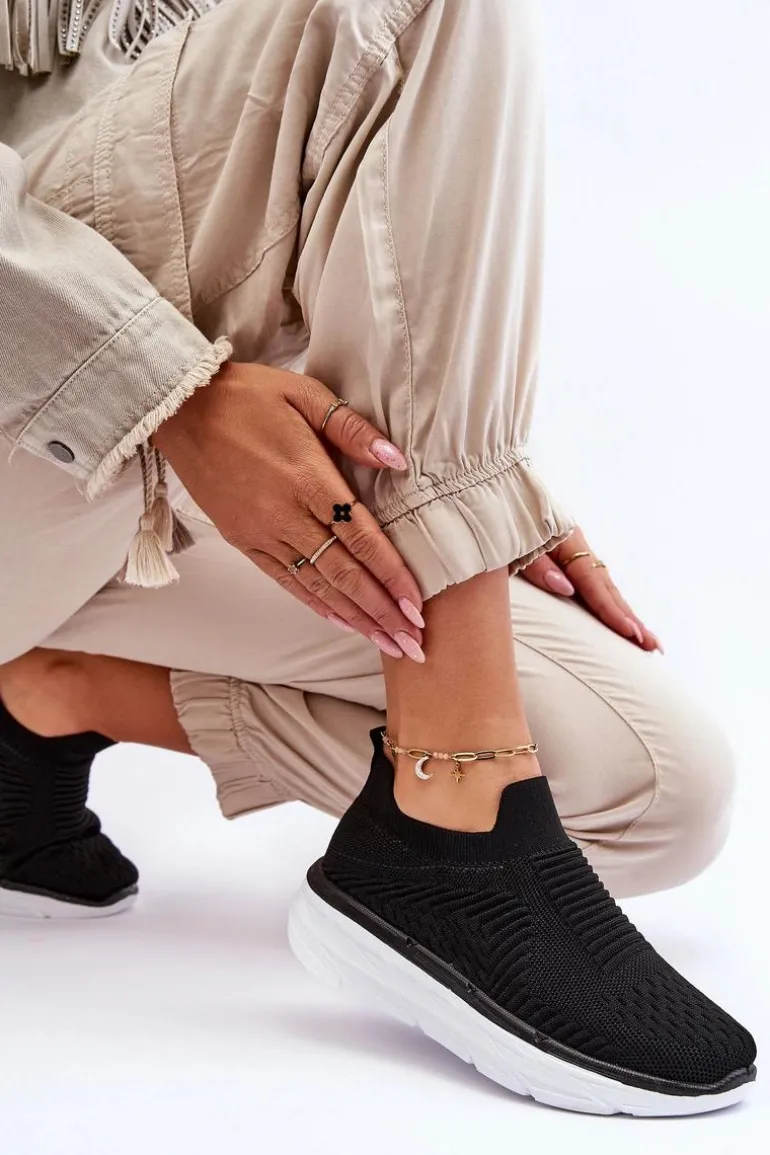 Damskie Wsuwane Buty Sportowe Czarne Ferive