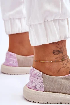 Damskie Wsuwane Materiałowe Tenisówki Beżowe Kenza