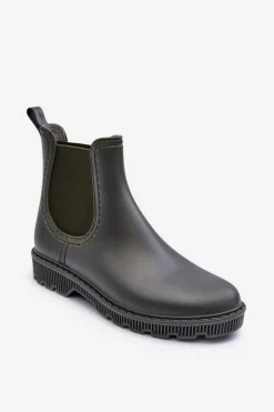 Damskie Wsuwane Matowe Kalosze Ciemnozielone Helinca