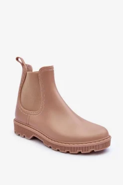 Damskie Wsuwane Matowe Kalosze Beżowe Helinca