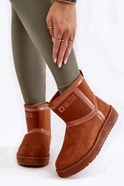 Damskie Wsuwane Śniegowce Big Star KK274612 Brązowe