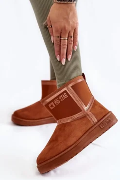 Damskie Wsuwane Śniegowce Big Star KK274612 Brązowe