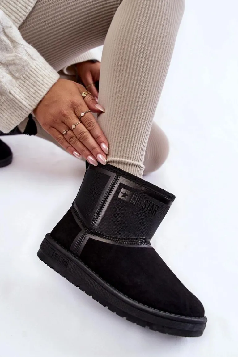 Damskie Wsuwane Śniegowce Big Star KK274614 Czarne