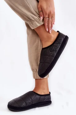 Damskie Wsuwane Papcie Big Star KK274606 Czarne