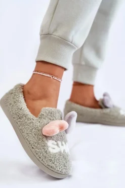 Damskie Wsuwane Papcie Z Sercami Zielone Alasca