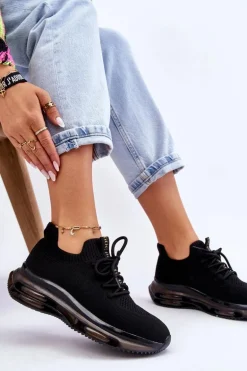 Damskie Wsuwane Skarpetkowe Buty GOE JJ2N4080 Czarne