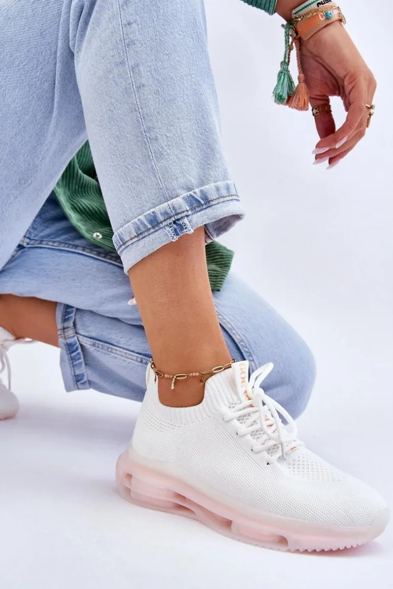 Damskie Wsuwane Skarpetkowe Buty GOE JJ2N4079 Białe