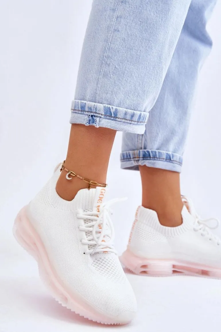 Damskie Wsuwane Skarpetkowe Buty GOE JJ2N4079 Białe