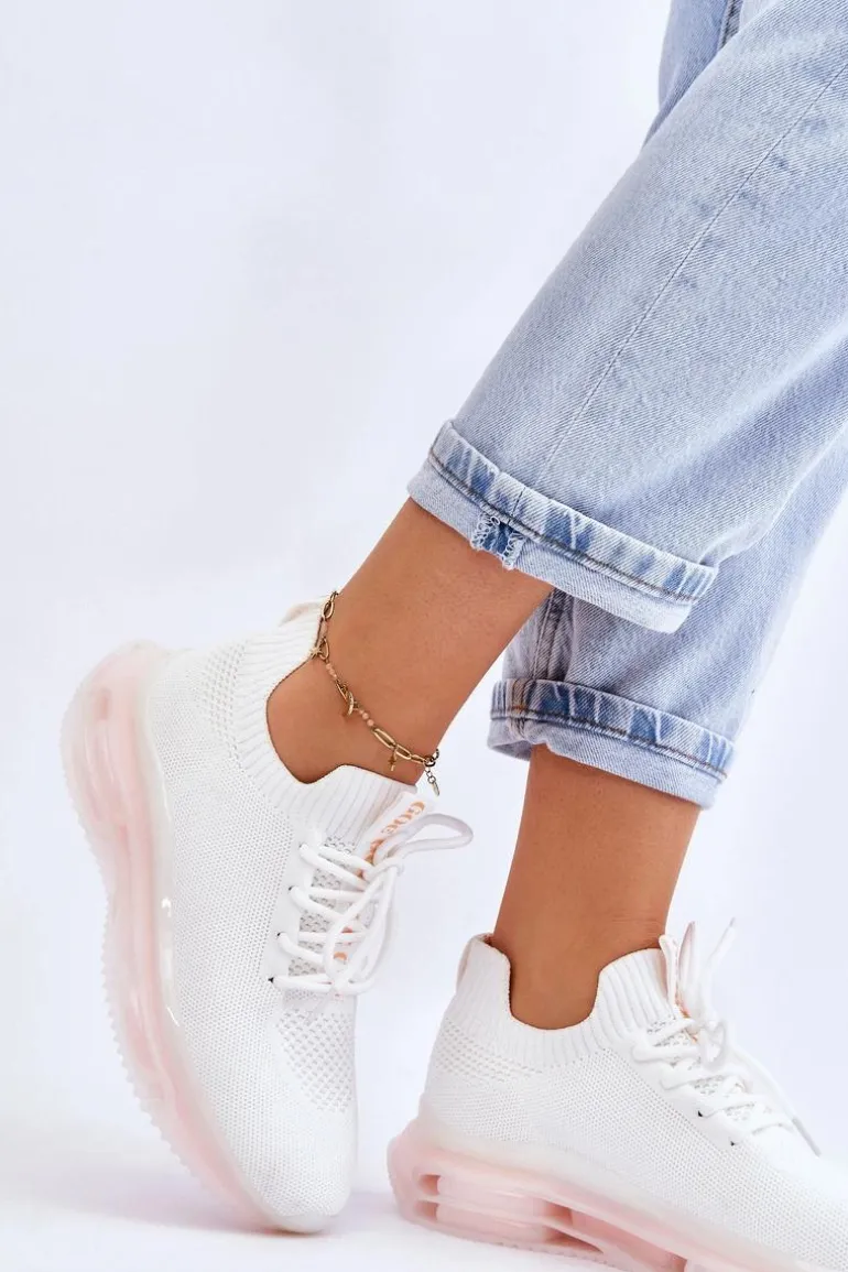 Damskie Wsuwane Skarpetkowe Buty GOE JJ2N4079 Białe