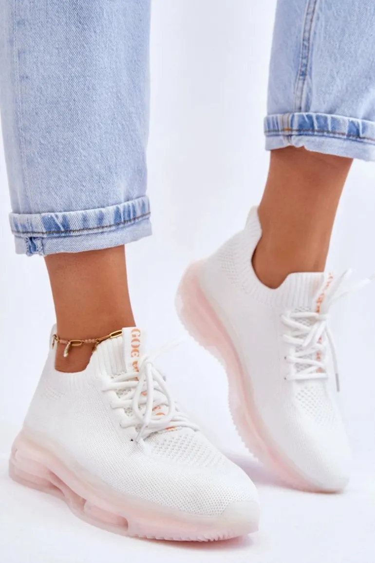 Damskie Wsuwane Skarpetkowe Buty GOE JJ2N4079 Białe